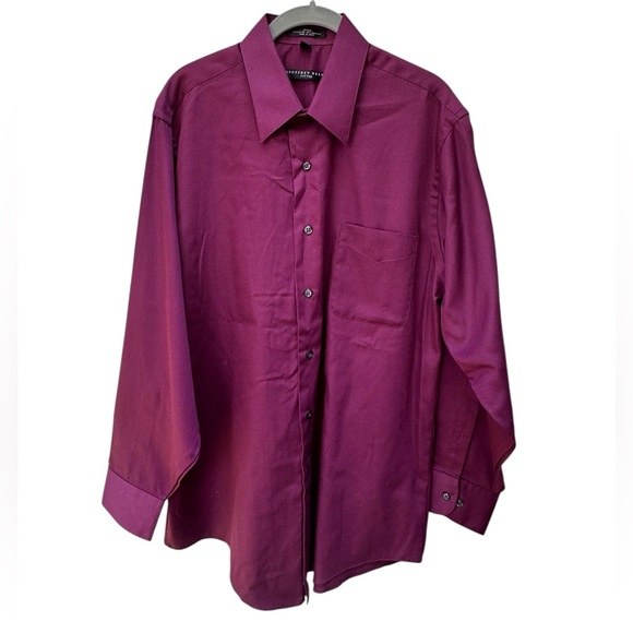 Geoffrey Beene Deep Purple Burgundy Dress Shirt Classic Fit - Picture 4 of 7